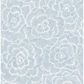Papier peint A-Street Prints à motifs floraux, 20,5 po x 33 pi, bleu