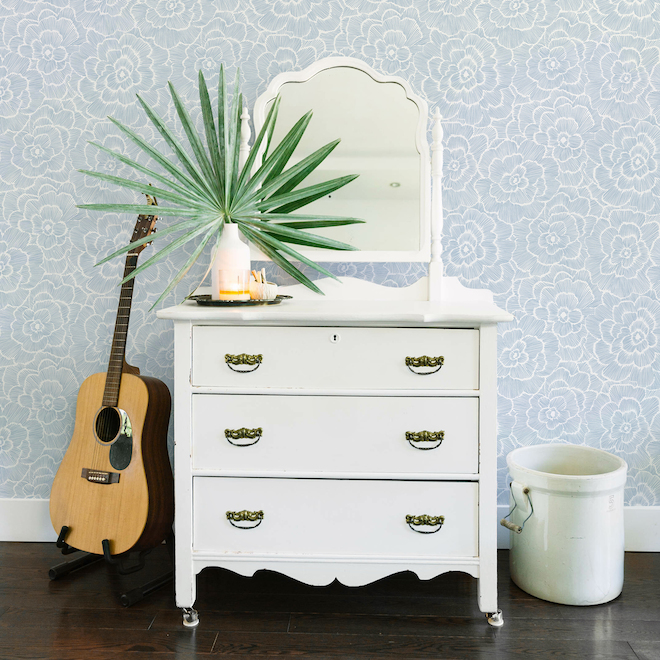 A-Street Prints Wallpaper with floral patterns - 20.5-in x 33-ft - Blue