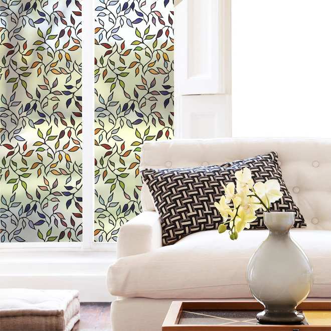 Roommates StickSHADES Window Film in Floral Patterned Vinyl 24 x 74-in