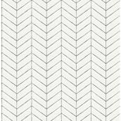 NuWallpaper Peel-and-Stick Wallpaper - Grey and White Herringbone Pattern - 20.5-in x 18-ft