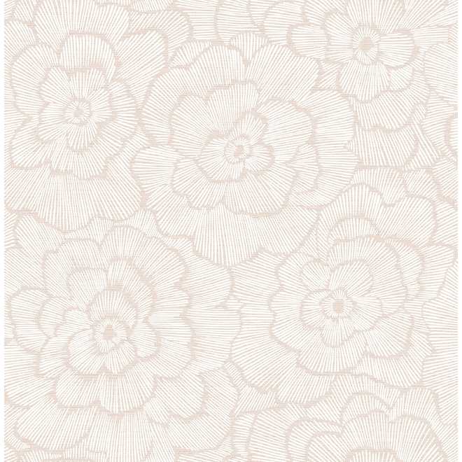 NuWallpaper Peel-and-Stick Saraya Wallpaper - Rose Floral Print - 20.5-in x 18-ft