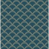 Papier peint peler et coller NuWallpaper, motif de vagues bronze et sarcelle, 20,5 po x 18 pi