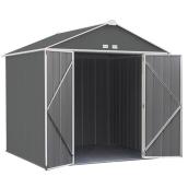 EZEE Shed(R) - Garden Shed - 8' x 7' - Galvanized Steel - Charcoal/Cream