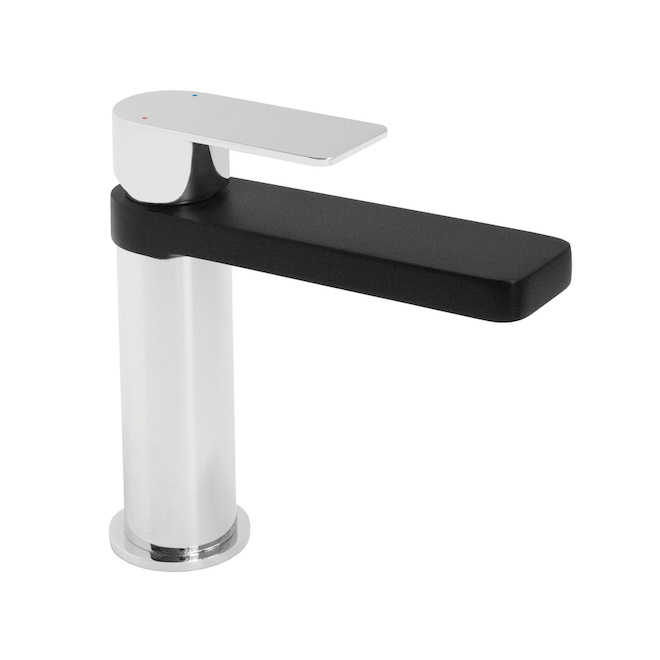 Jamie.J Cosmopolitan Matte Black and Chrome 1-Handle Single Hole Bathroom Sink Faucet