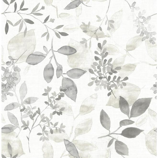 Brewster Wallcovering Eclipse Gossamer Grey Botanical Wallpaper