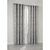 Elise Geometric Grommet Curtain Panel - 52-in x 84-in - Silver Grey