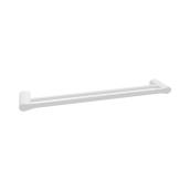 Jamie.J 24-in Manhattan Two Tone Gloss White and Chrome Double Towel Bar