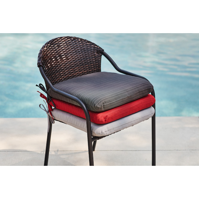Allen + Roth Woven Patio Chair Cushion - Red Olefin - 18-in x 19-in x 2.5-in