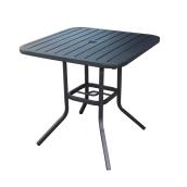 Style Selections Pelham Bay Black Matte Steel Square Patio Bistro Table 29.5-in