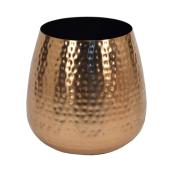 Pot pour plantes, style martelé, 8", métal, cuivre