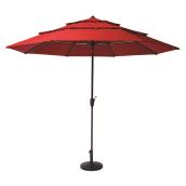 Simply Shade Three-Tiered Deluxe Umbrella - 11-ft x 11-ft - Red
