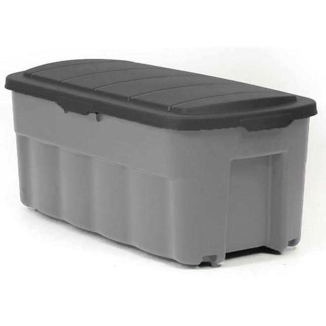 Centrex Plastics, LLC Plastic Storage Tote 831506 Rugged Tote 50-Gallon Gray Tote with Standard Snap Lid - Lowe's