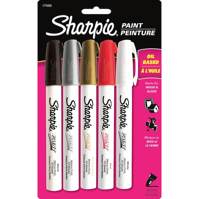 Sharpie 5-Pack Assorted Basic Colors Med Point Oil-Based Markers