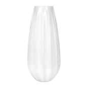 Vase décoratif conique blanc en verre de 7 po x 16 po
