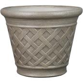 Jardinière Style Selections à motif de treillis en résine, 14,97 po x 12,75 po, sable, paquet de 1