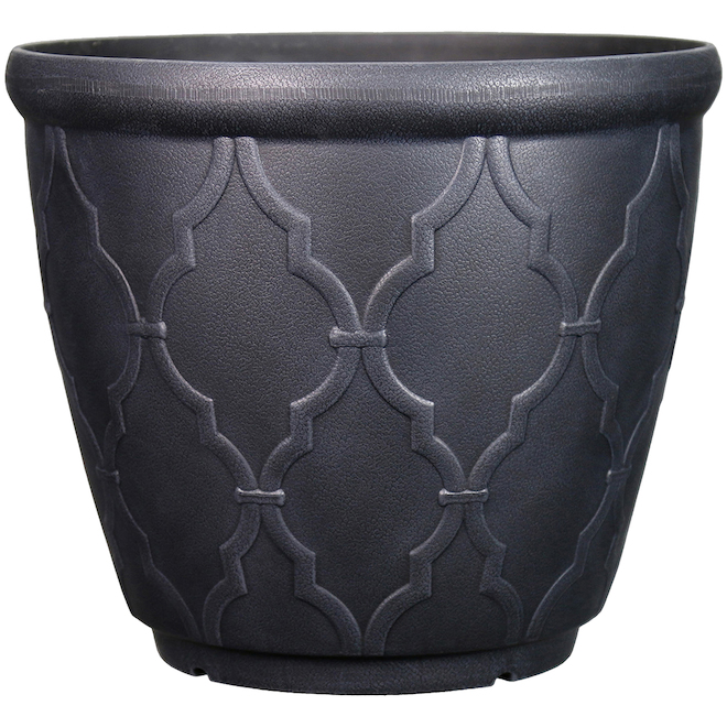 Pot à motifs Style Selections 18,7 po polypropylène gris