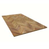 Q Solutions Natural Acacia Herringbone Straight Cut Solid Surface Kitchen Countertop