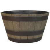 Style Selections Flower Barrel - Resin - Garden Party - 14.6" - Brown