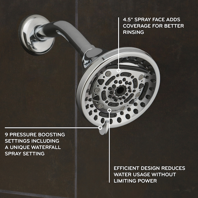 Oxygenics Powermax Polished Chrome - 9-Spray Shower Head (1-Pack)