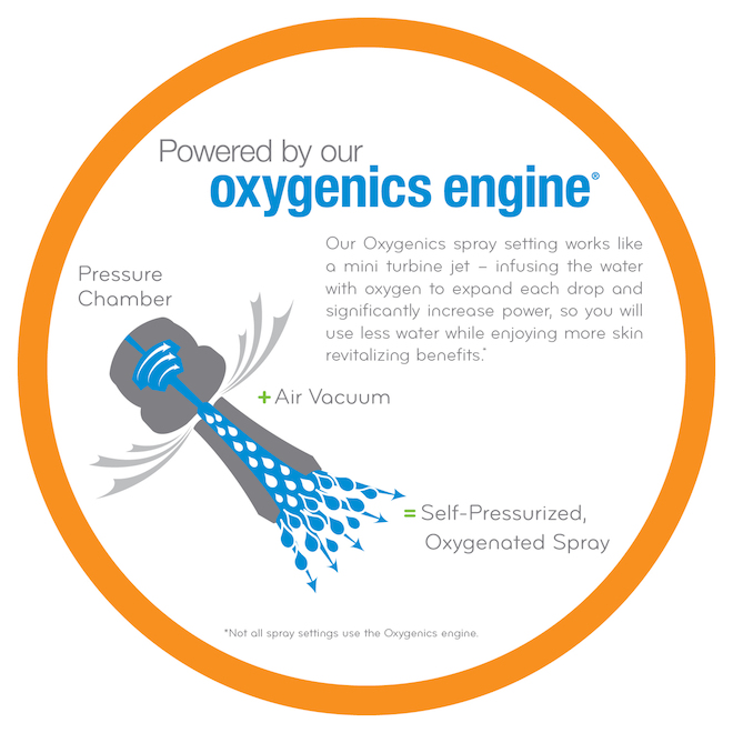 Oxygenics PowerSelect Polished Chrome 7-Spray Hand Shower