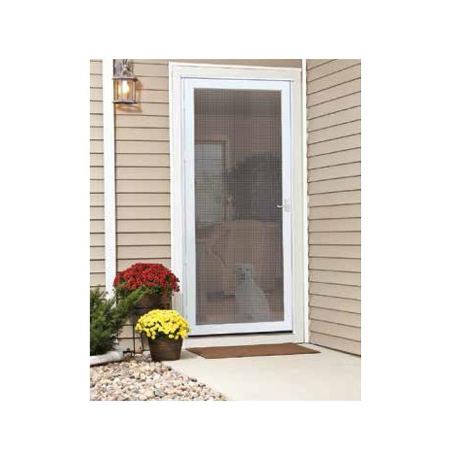 LARSON Pembrook White Vinyl Hinged Screen Door (Common: 32-in x 81-in; Actual: 31.75-in x 79.75-in)