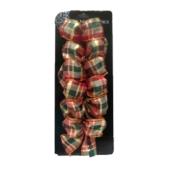 Mini-boucles de Noël, polyester, 5", or/rouge/vert, 6/pqt