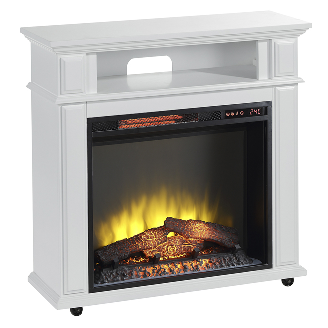 Infrared Electric Fireplace - White - 1500 W