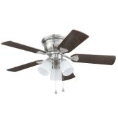 Harbor Breeze Noranda Bay 42-in Brushed Nickel LED Ceiling Fan - 5-Blade