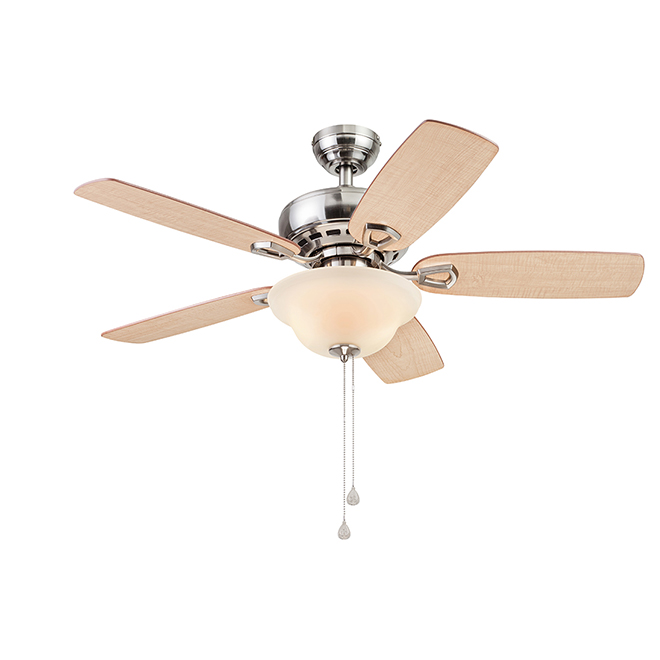 Harbor Breeze Prominence Home Balsam Creek Ceiling Fan 5 Reversible Blades Cocoa And Blonde 44 In Dia 41163 Rona - Harbor Breeze Ceiling Fan Light Not Bright