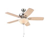 Prominence Home Balsam Creek Ceiling Fan - 5 Reversible Blades - Cocoa and Blonde - 44-in dia
