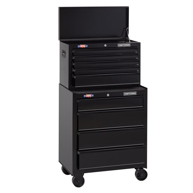 Tool Chest with Lid - 26" - 5 Drawers - Black