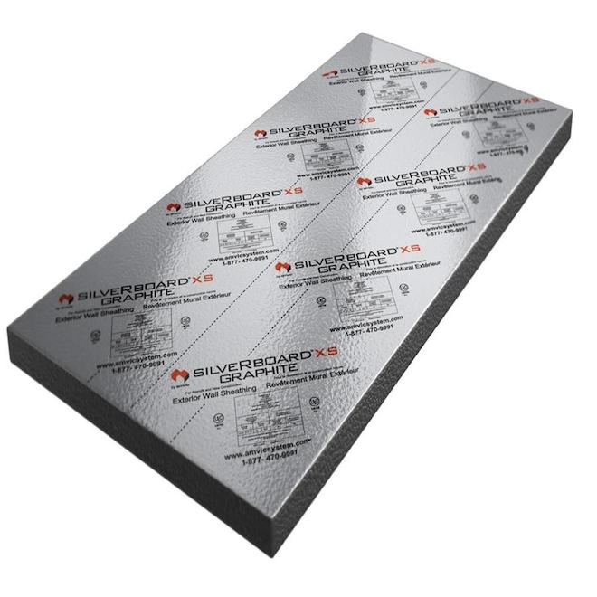 Isolant réfléchissant de revêtement extérieur R 7.5 en graphite 96 po SilveRboard