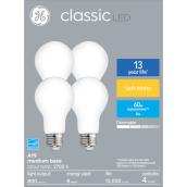 GE Classic Soft White 60 W Replacement Frosted General Purpose A19 Light Bulbs (4-Pack)