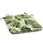 Coussin pour chaise de patio Style Selections, 18 po x 19 po x 2,5 po, polyester, feuilles de palmier/carreauté, vert