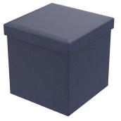 Fresh Home Elements Folding Storage Ottoman - Linen - 15-in - Blue