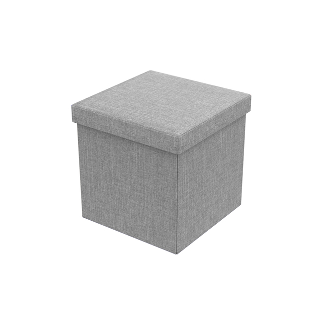 Fresh Home Elements Folding Storage Ottoman - Linen - 15-in - Charcoal