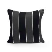 Patio Chair Cushion - 20-in x 20-in  - Acrylic - Striped Pattern - Black, Grey and White