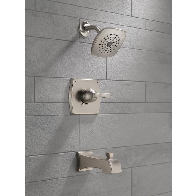 Delta Flynn Stainless Steel 1-Handle Bathtub and Shower Faucet with Valve