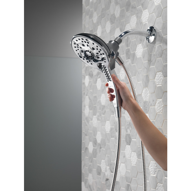 Delta 2-in-1 Round Shower Head with H2Okinetic Technology - 6-in - 1.75 GPM