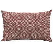 Coussin lombaire Style Selections, treillis, 12 po x 20 po, rouge