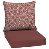 Coussins Style Selections pour fauteuil de patio à assise profonde, motif treillis, 46 po x 25 po, rouge