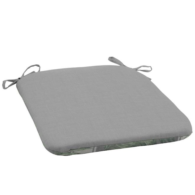 Bazik Cabana 18 x 19-in Grey/Green Tropical Pattern Outdoor Seat Cushion