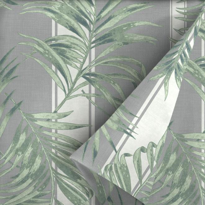 Bazik Cabana 18 x 19-in Grey/Green Tropical Pattern Outdoor Seat Cushion