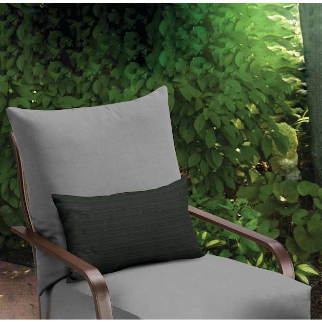 Landon & Co. 12 L x 20-in W Anthracite Olefin Outdoor Lumbar Cushion