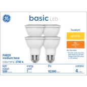 GE Basic Soft White 50 W Replacement LED Floodlight PAR20 Light Bulbs (4-Pack)
