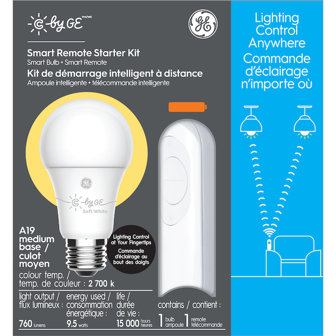 White C-Life A19 Voice Control Starter Kit C by GE 