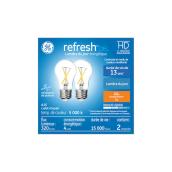 Ampoules de remplacement A15 DEL lumière du jour HD REFRESH de GE 40 W transparentes pour ventilateur de plafond (2/pqt)