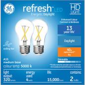 GE Refresh HD Daylight 40W Replacement LED Clear Ceiling Fan A15 Light Bulbs (2-Pack)