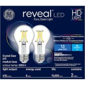 GE Reveal HD+ Colour-Enhancing 60W Replacement LED Crystal Clear General Purpose A19 Light Bulbs (2-Pack)