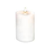 Danson Decor Outdoor Candle with Flickering LED Light - Plastic and Wax - 4-in x 6-in - White